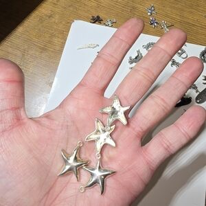 Silver Starfish Dangle Earrings